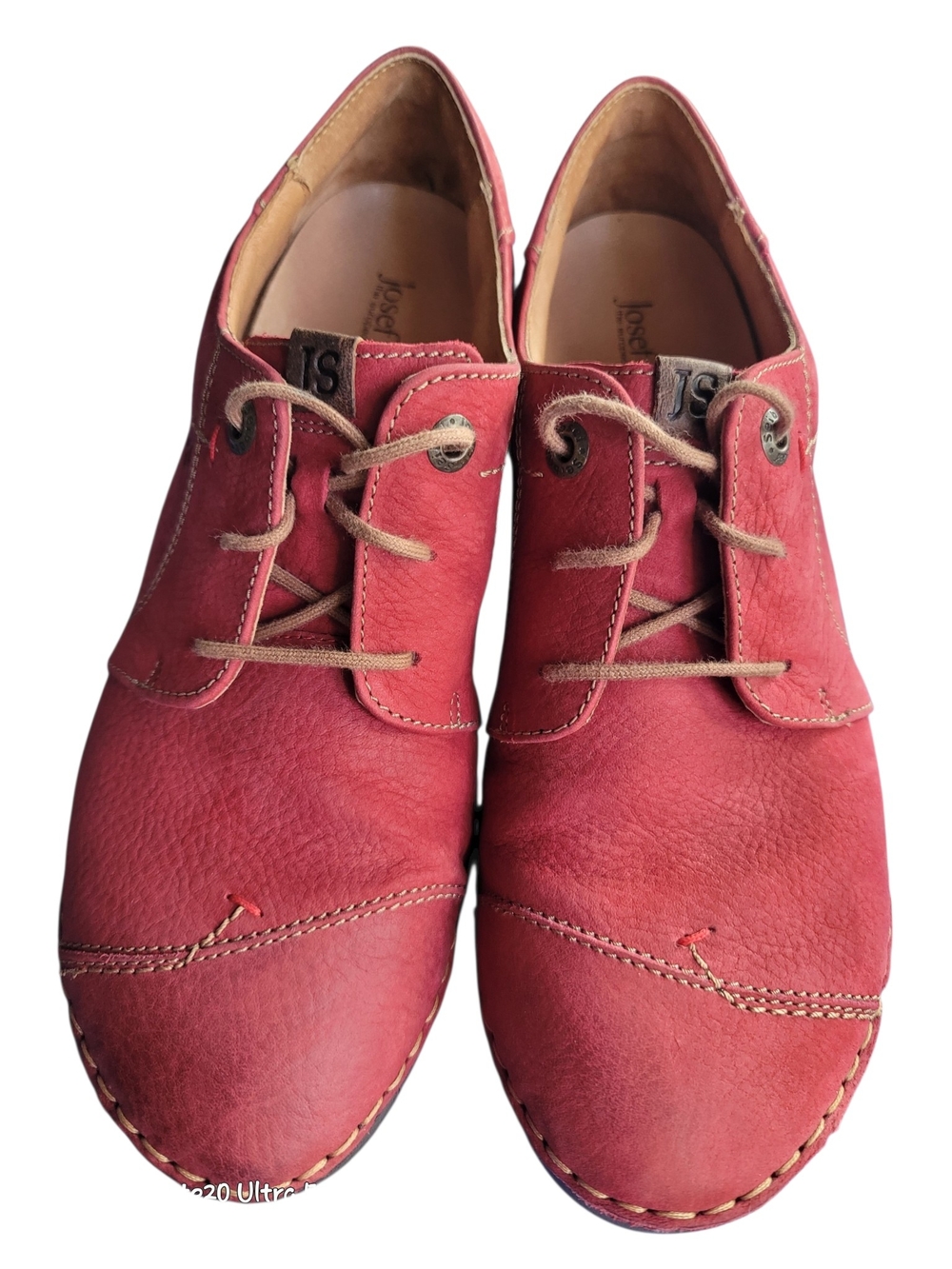 Josef Seibel Fergey 20 Leather Lace Up Oxfords Red Rose EU 40 US 9-9.5